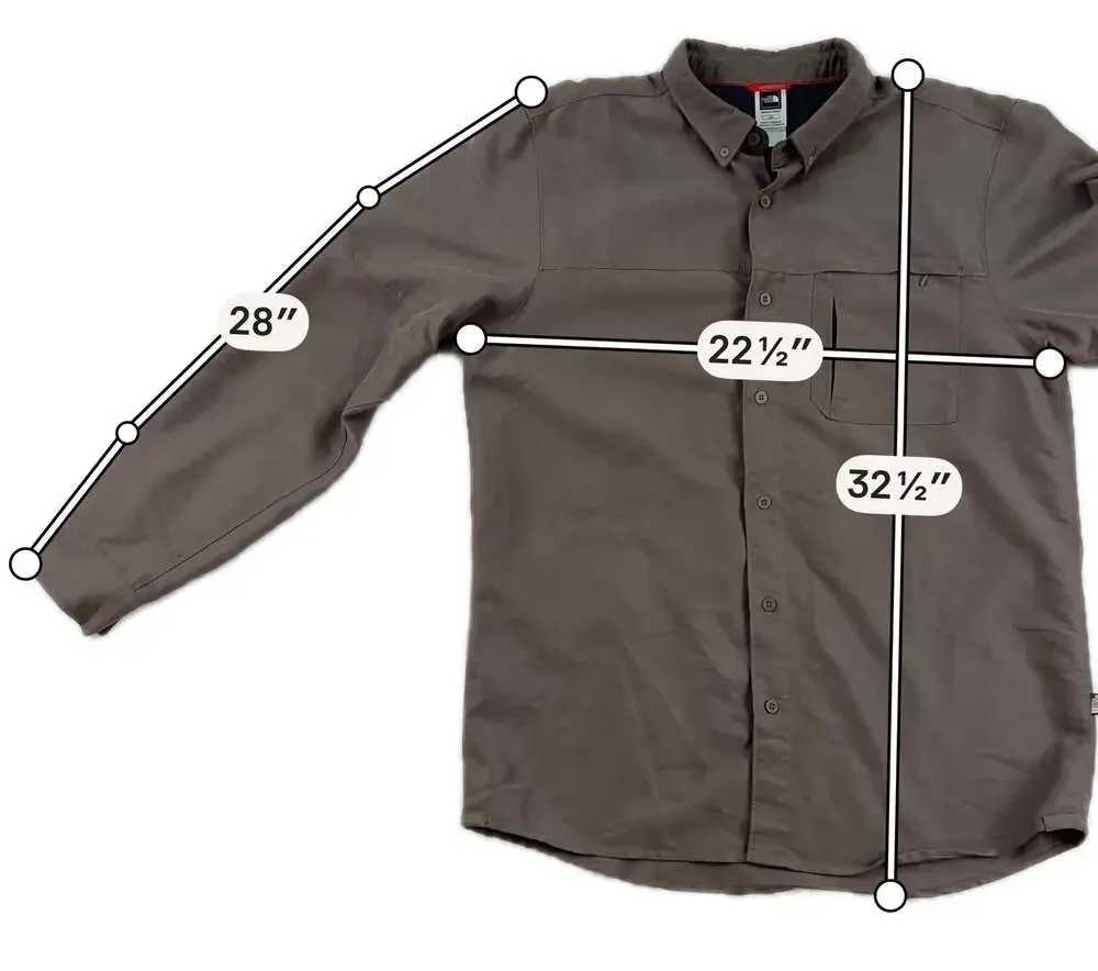 The North Face Men's Long Sleeve Button-Down Hiking Shirt with Roll-Tab Sleeves